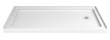 SlimLine 60 in. x 30 in. Single Threshold Shower Pan Base in White with Right Hand Drain