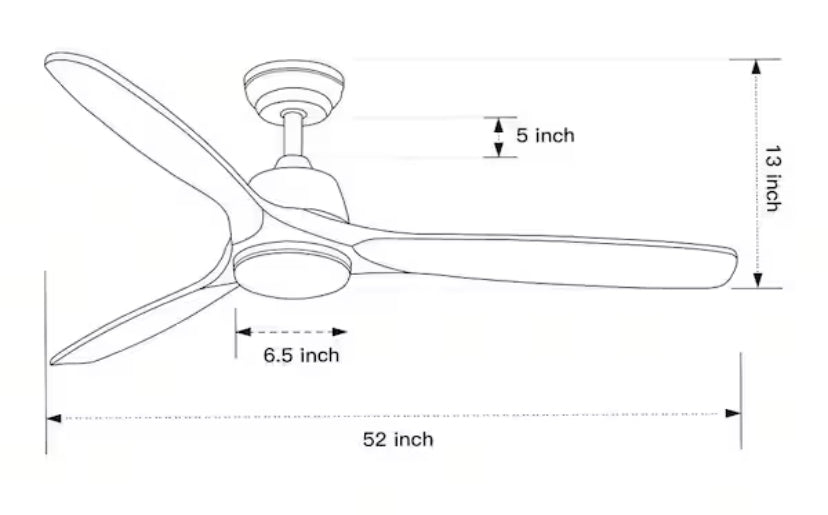 Farmhouse 52 in. Indoor Dark Brown Black Ceiling Fan with 3 Color Temperatures, Integrated LED with Remote Included