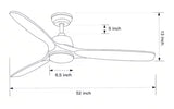 Farmhouse 52 in. Indoor Dark Brown Black Ceiling Fan with 3 Color Temperatures, Integrated LED with Remote Included