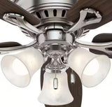 Oakhurst 52 in. LED Indoor Low Profile Brushed Nickel Ceiling Fan with Light Kit