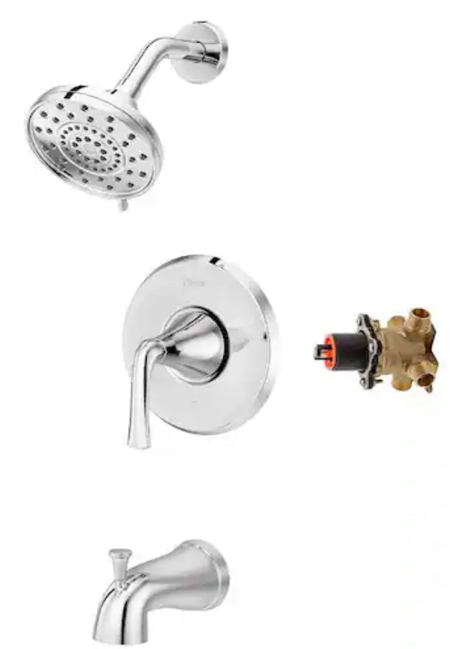 Ladera Single Handle 3-Spray Tub and Shower Faucet 1.8 GPM in Polished Chrome (Valve Included)