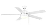 52 in. Corwin Indoor/Outdoor Matte White LED Ceiling Fan with Light Kit
