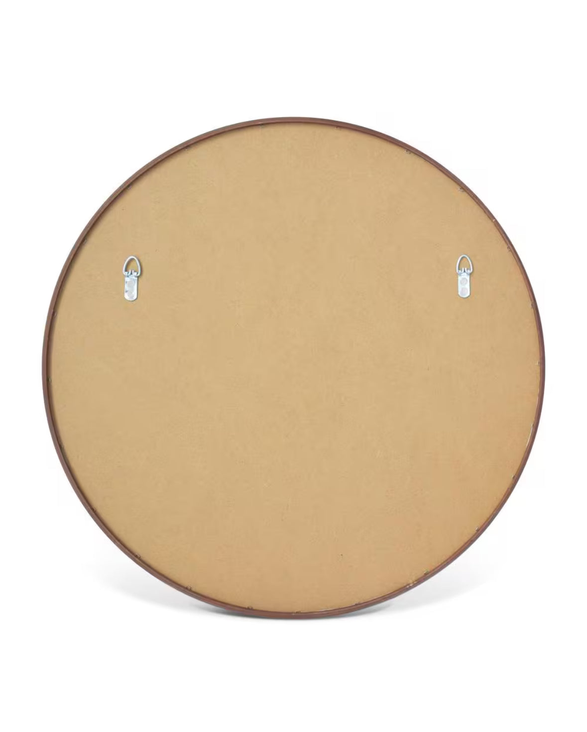28 in. Round Wall Mirror with Walnut Frame