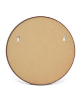28 in. Round Wall Mirror with Walnut Frame