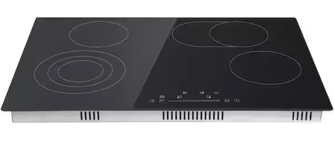 Electric Stove Top 30 in. Black Elements 4-Burners Electric Cooktop 9-Power Levels and Sensor Touch Control