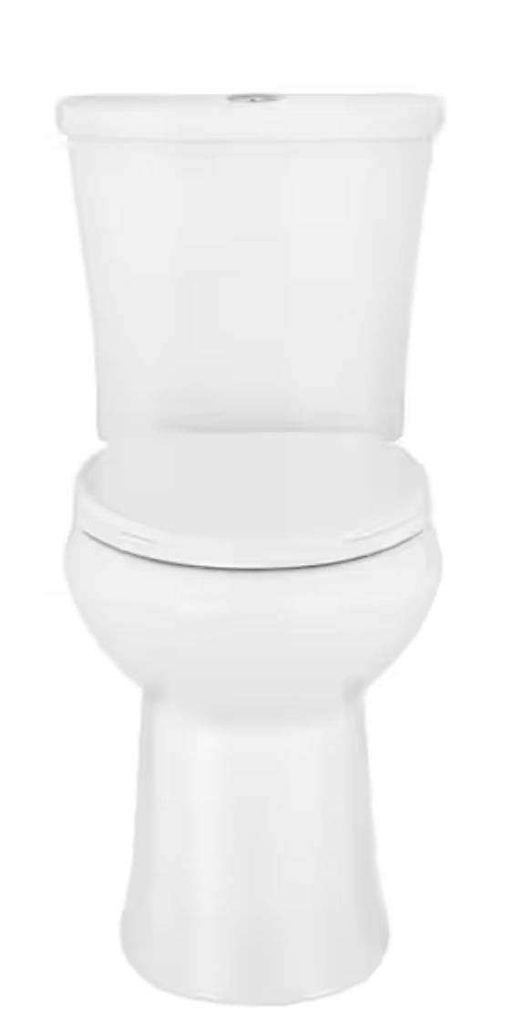 Power Flush 12 in. Rough in 2-Piece 0.95 GPF/1.28 GPF Dual Flush Elongated Toilet in White with Slow-Close Seat Included