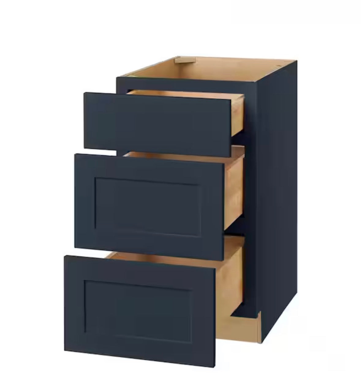 Avondale 18 in. W x 24 in. D x 34.5 in. H Ready to Assemble Plywood Shaker Drawer Base Kitchen Cabinet in Ink Blue