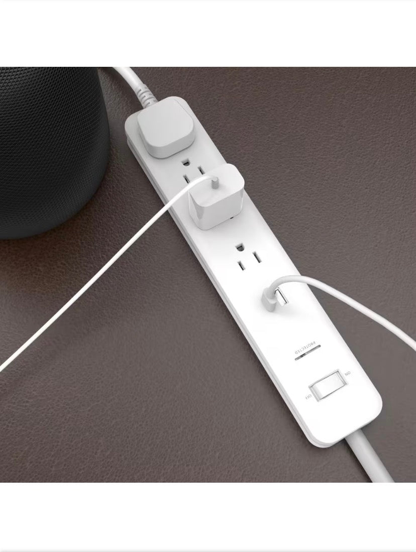 6 ft. 4-Outlet Surge Protector with 1 USB-A 1 USB-C Ports, White