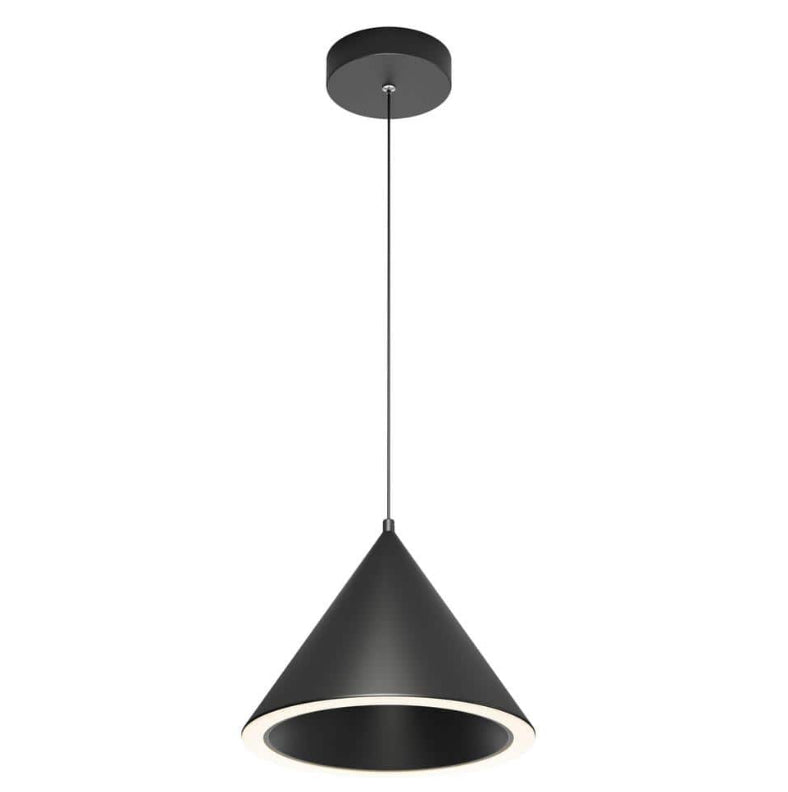 Denali 27-Watt 1 Light Matte Black Modern 3 CCT Integrated LED Pendant Light Fixture for Kitchen Island