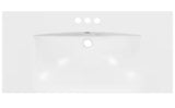 36 in. Undermount Bathroom Sink with Overflow Hole in White Resin