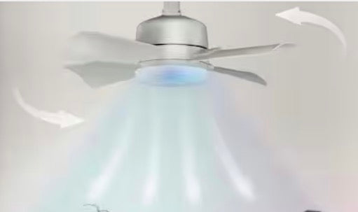 15.7 in. Indoor Nickel Finish Ceiling Fan with Remote, RGB CCT LED Light, Socket