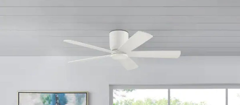 Britton 52 in. Integrated LED Indoor Matte White Ceiling Fan with Light Kit and Remote Control