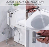 Non-Electric Stainless Steel Handheld Bidet Sprayer for Toilet Bidet Attachment Easy to Install Cloth Diaper Sprayer Set