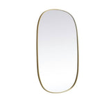 Timeless Home 24 in. W x 48 in. H x Modern Metal Framed Oval Brass Mirror