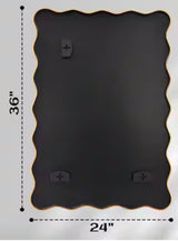 24 in. W x 36 in. H Rectangle Gold Aluminum Alloy Framed Wall Mirror Decorative Wall Mirror