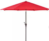 9 ft. Aluminum Market Crank and Tilt Patio Umbrella in Ruby Red