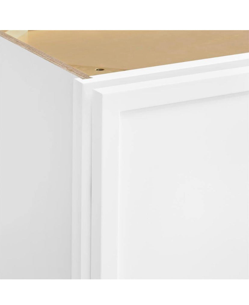 Leyton 27 in. W x 12 in. D x 36 in. H Ready to Assemble Plywood Slim Wall Kitchen Cabinet in Alpine White