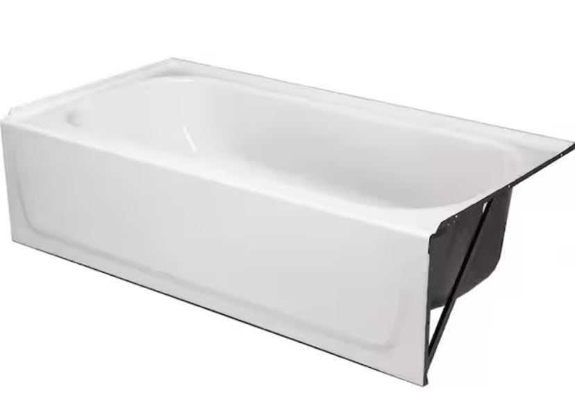 Aloha 60 in. Right Drain Rectangular Alcove Soaking Bathtub in White