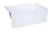 Voltaire 54 in. x 30 in. Acrylic White, Alcove, Integral Armrest, Left-Hand Drain, Apron Rectangular Bathtub in White