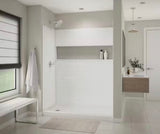 NexTile 32 in. D x 60 in. W x 74 in. H Composite Direct-to-Stud Four-Piece Alcove Subway Tile Shower Wall Kit in White
