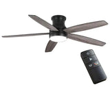 Ashby Park 60 in. Integrated White Color Changing LED Matte Black Ceiling Fan with Light Kit and Remote Control