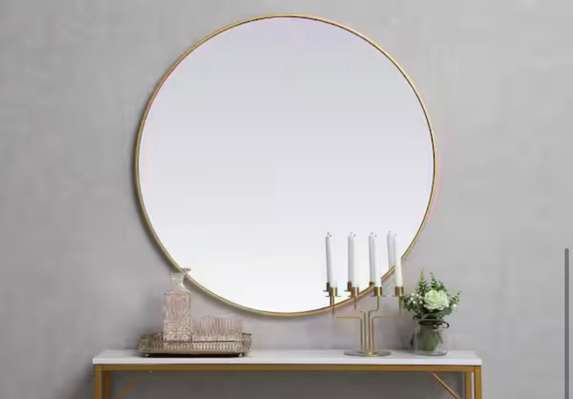 Brass 39 in. W x 39 in. H Round Vanity Mirror (Copy)