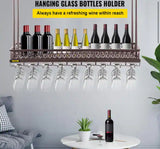 36-Bottle Ceiling Wine Glass Rack 35.8 in. x 13 in. Coppery Hanging Wine Glass Rack Hanging Wine Rack Cabinet