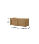 Avondale 30 in. W x 12 in. D x 12 in. H Ready to Assemble Plywood Shaker Wall Bridge Kitchen Cabinet in White Oak