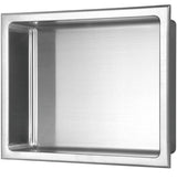 14 in. W x 12 in. H x 4 in. D Stainless Steel Bathroom Shower Wall Niche in Brushed Stainless Steel