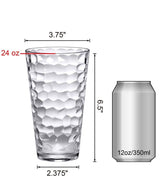 24 oz. Plastic Tumblers Set of 8, Reusable Cups, Stackable, BPA-Free, Shatter-Proof, Dishwasher-Safe