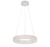 Wesley Park 100-Watt Integrated LED Chrome Pendant Hanging Light with Clear Round Acrylic Ring Shade