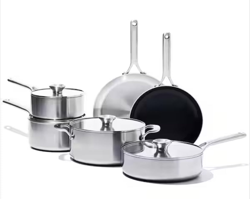 Tri-Ply 10-Piece Stainless (Non-Stick) Mira Series Cookware Set