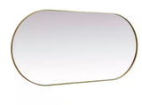Timeless Home 36 in. W x 72 in. H x Modern Metal Framed Oval Brass Mirror