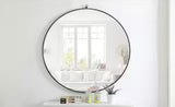 Timeless Home 42 in. W x 42 in. H x Contemporary Metal Framed Round Black Mirror