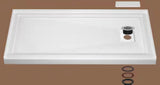 72 in. L x 36 in. W Acrylic Single Threshold Alcove Floor Rectangular Shower Pan Base with Right Drain in White