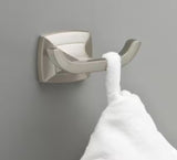 Portwood Double Towel Hook Bath Hardware Accessory in Brushed Nickel