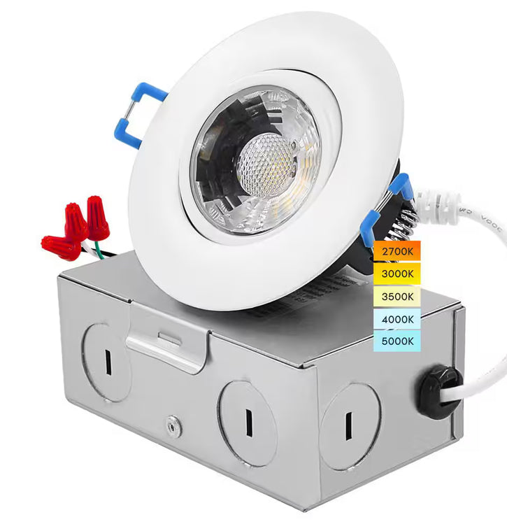 Premium Downlight 3 in. 2700K - 5000K Dark Bronze New Construction/Remodel Recessed Integrated LED Gimbal Kit