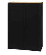 Avondale 30 in. W x 12 in. D x 42 in. H Ready to Assemble Plywood Shaker Wall Kitchen Cabinet in Raven Black