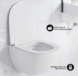 St. Tropez Wall Hung Toilet Bowl 0.8/1.28 GPF Dual Flush Elongated in White