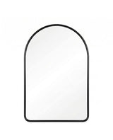 Black 30 in. W x 50 in. H Arched Round Edges Aluminum Alloy Framed Decorative Vanity Wall Mirror