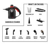 7-in-1 Portable Corded Handheld Steamer with 7 Muli-Surface Cleaning Tools, Steam Control, Chemical Free Cleaner, Black