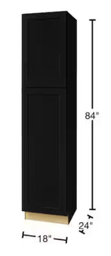Avondale 18 in. W x 24 in. D x 84 in. H Ready to Assemble Plywood Shaker Pantry Kitchen Cabinet in Raven Black