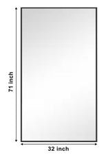 32 in. W. x 71.2 in. H Modern Rectangle Aluminum Alloy Full Length Mirror Black Wall Mirror/Floor Mirror