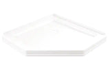 Foundations 38 in. L x 38 in. W Corner Shower Pan Base with Corner Drain in White