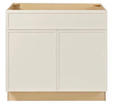 Leyton 36 in. W x 24 in. D x 34.5 in. H Ready to Assemble Plywood Slim Shaker Sink Base Kitchen Cabinet in Antique White