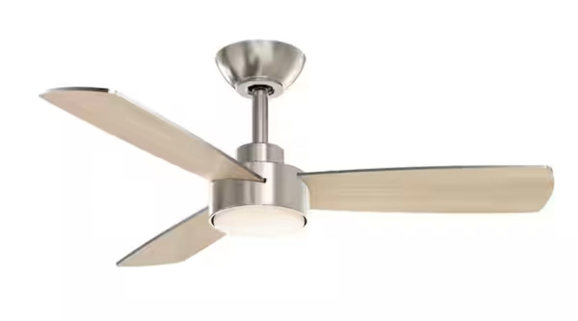 Dorsey 36 in. (3 ft. ) Indoor/Covered Outdoor Brushed Nickel Ceiling Fan with Remote Control and LED Light Kit