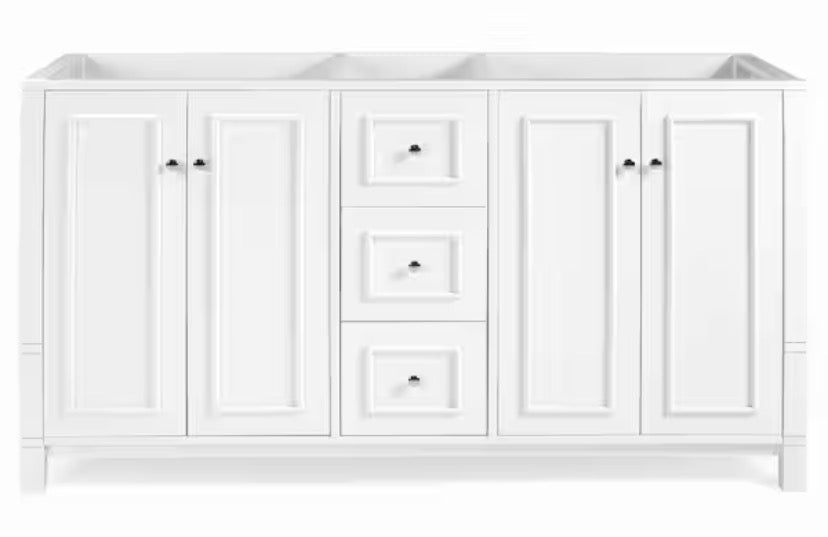Williamsburg 60 in. W x 21 in. D x 34 in. H Bath Vanity Cabinet without Top in White