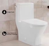 Sublime II 1-Piece 1.28 GPF Single Flush Round Toilet in Glossy White, Seat Included