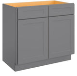 36-in W X 24-in D X 34.5-in H in Shaker Grey Plywood Ready to Assemble Floor Sink Base Kitchen Cabinet