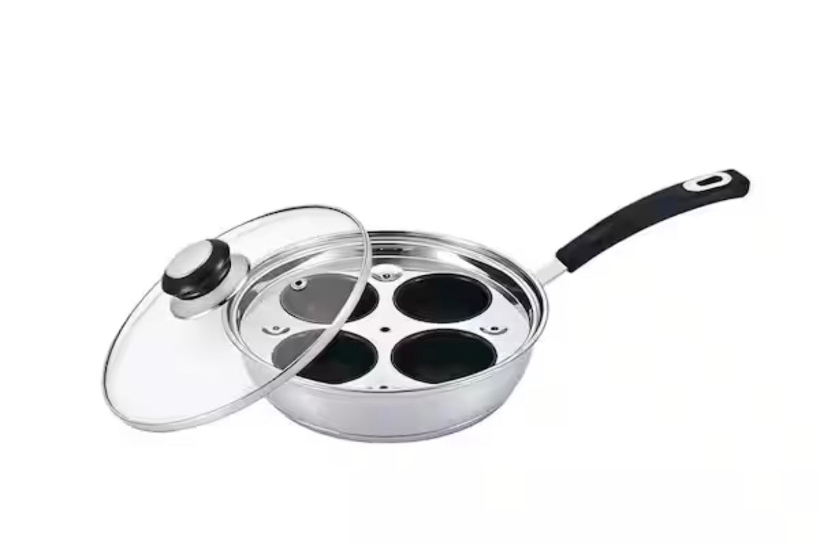 8.5 in. Stainless Steel Egg Poacher Specialty Tool with Poached Egg Maker, Spatula for Making Poached Eggs, Kitchen